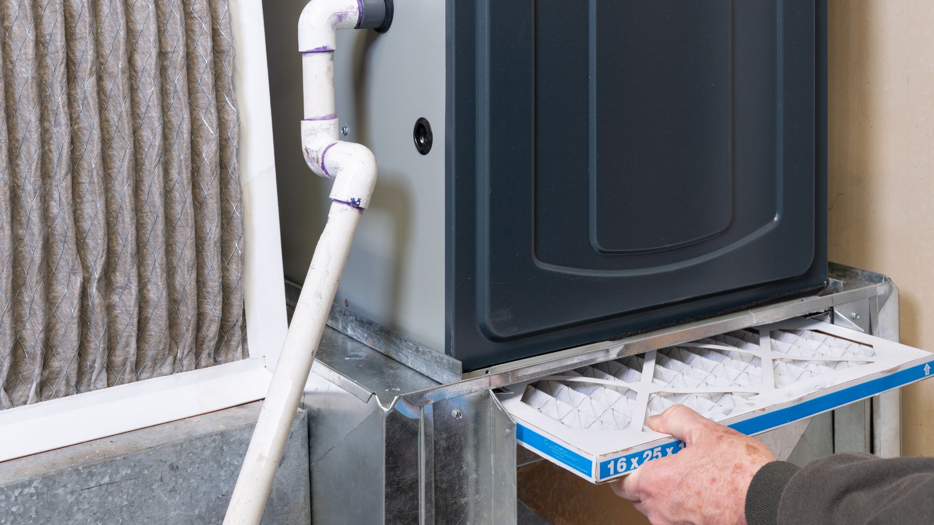 person using furnace
